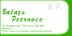 balazs petrovic business card