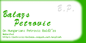 balazs petrovic business card